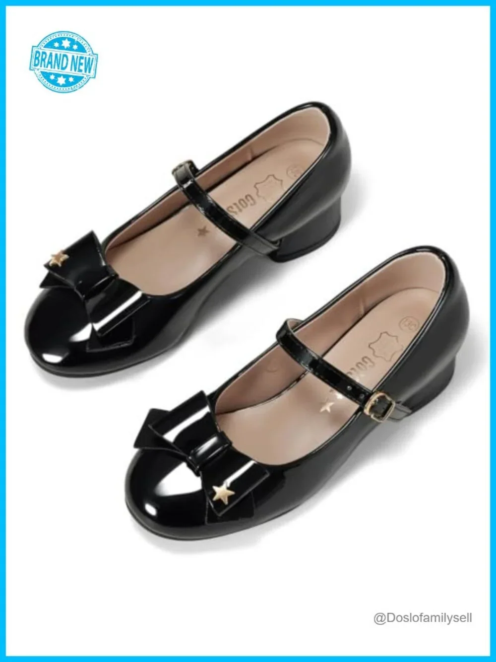Girls Mary Jane Flats Ankle Strap Dress Shoes Lambskin Insole